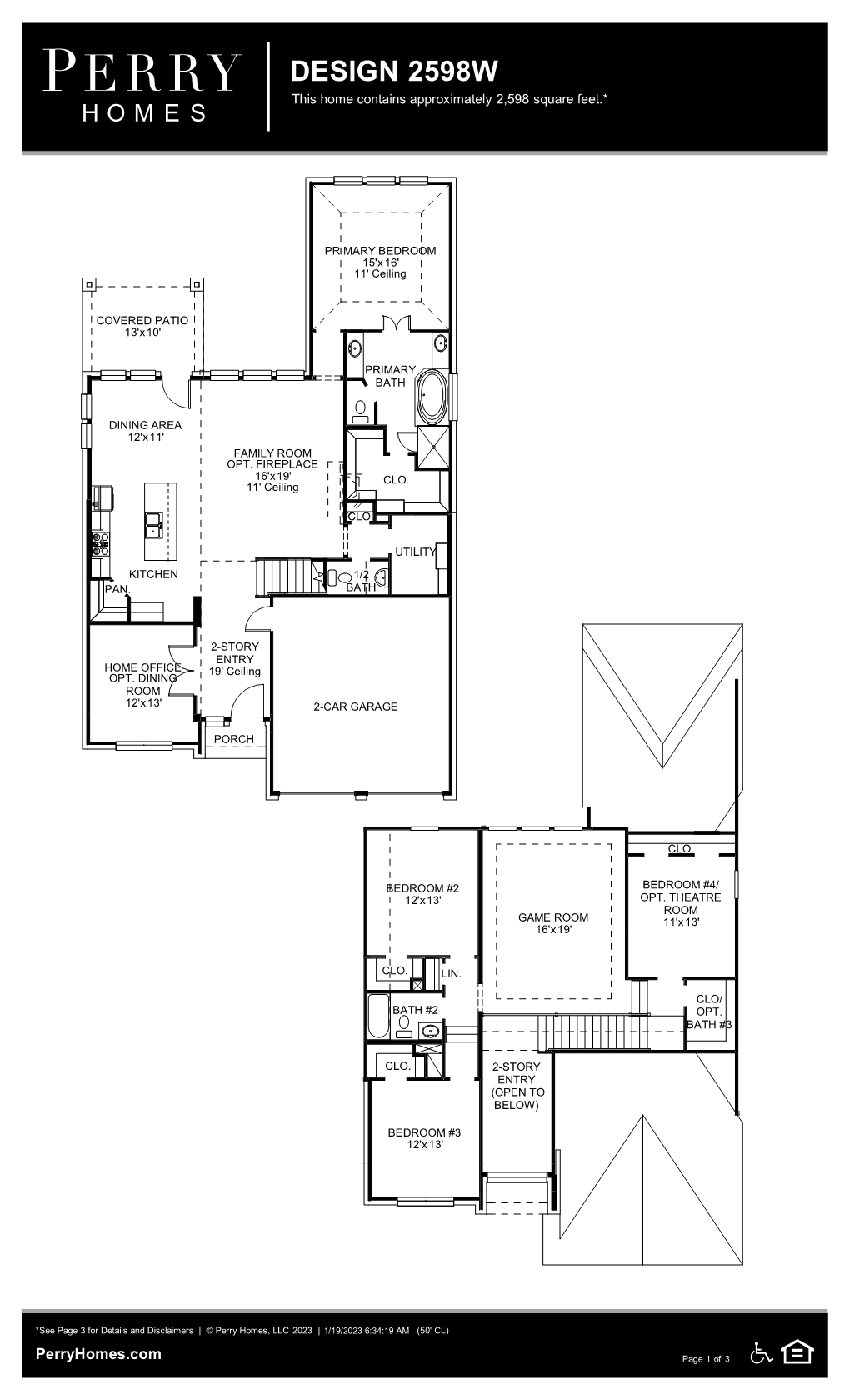 Available to build in Aliana 50' Design 2598W Perry Homes