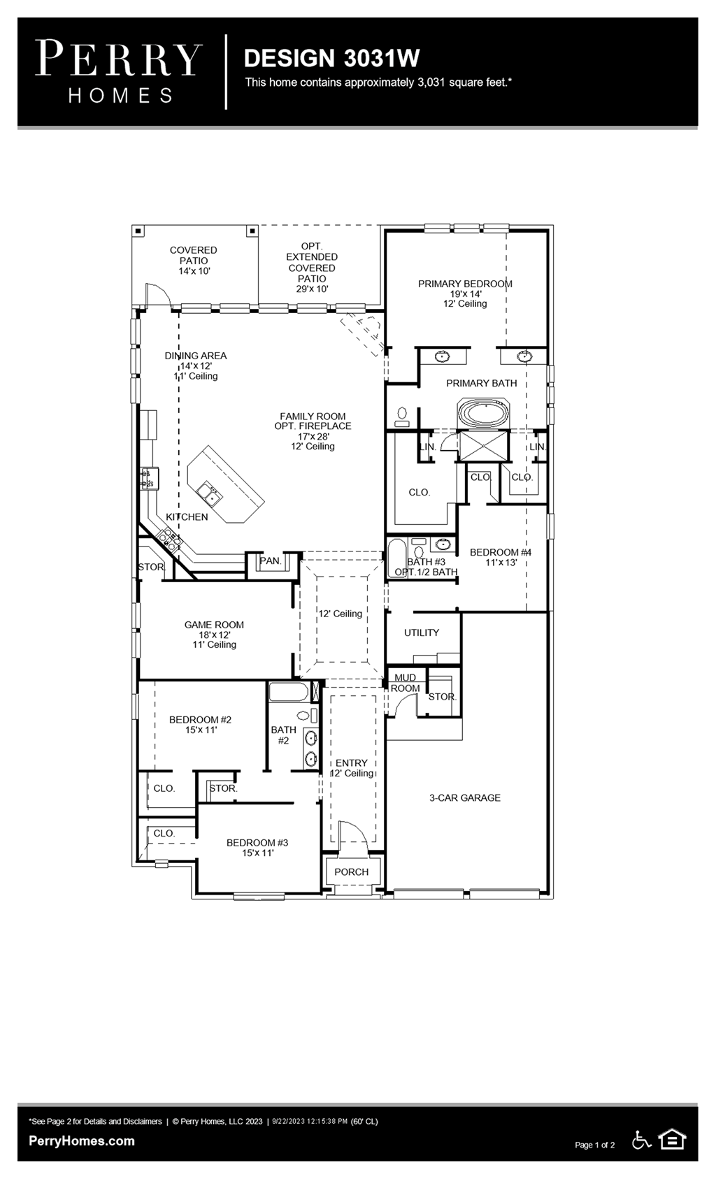 Available To Build In The Groves 60 Design 3031w Perry Homes